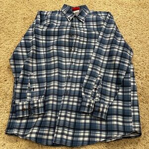 Dickies FR Flannel Shirt Mens M Green Plaid Long Sleeve Button Up Fire Resistant